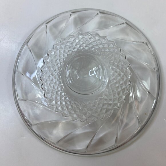 3 Crystal Glass Lidded Bowls Candy Dishes Textured Etched Swirl Design Vintage - Picture 4 of 10